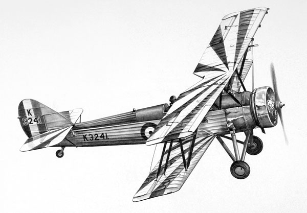 Avro Tutor Pencil Drawing by Aviatioin Artist Neil Hipkiss