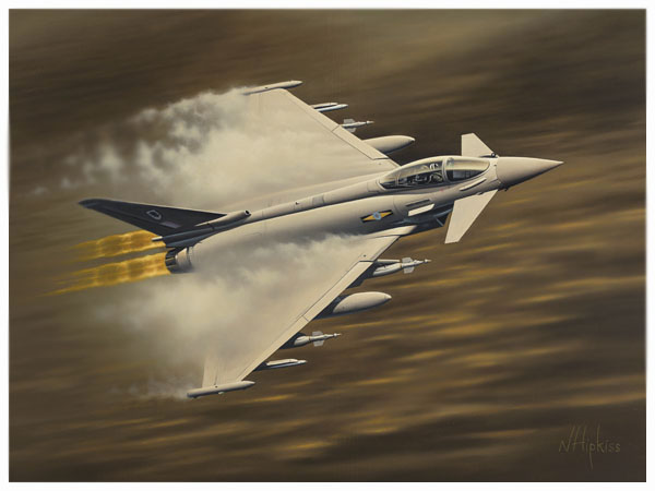 Eurofighter Typhoon FGR4 No 11 sqn oil painting by Neil Hipkiss