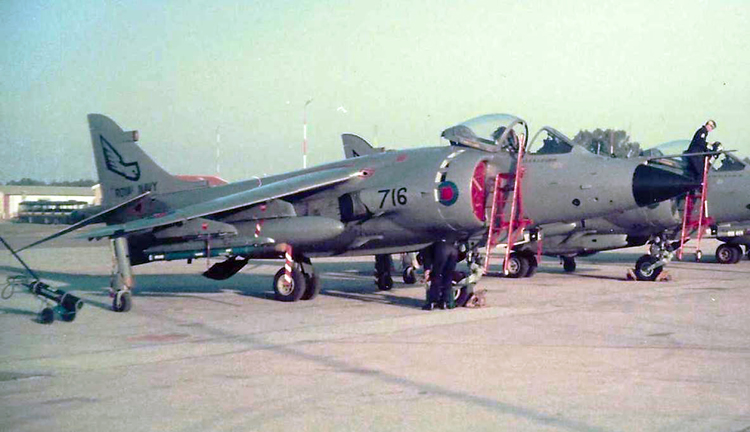 Sea Harrier on flight apron