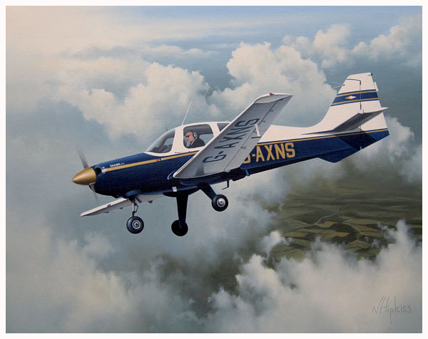 Beagle Pup Commissioned painting by Neil Hipkiss Aviation Artist