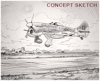 Hawker Tempest - concept sketch by Neil Hipkiss 