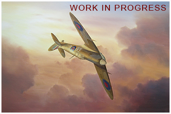 Work in progress Part 2 of Spitfire in sunset painting 